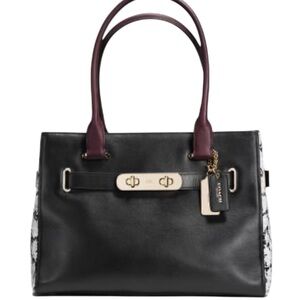 NWOT - Vintage COACH Swagger Carryall Purse in Colorblock Exotic Leath…